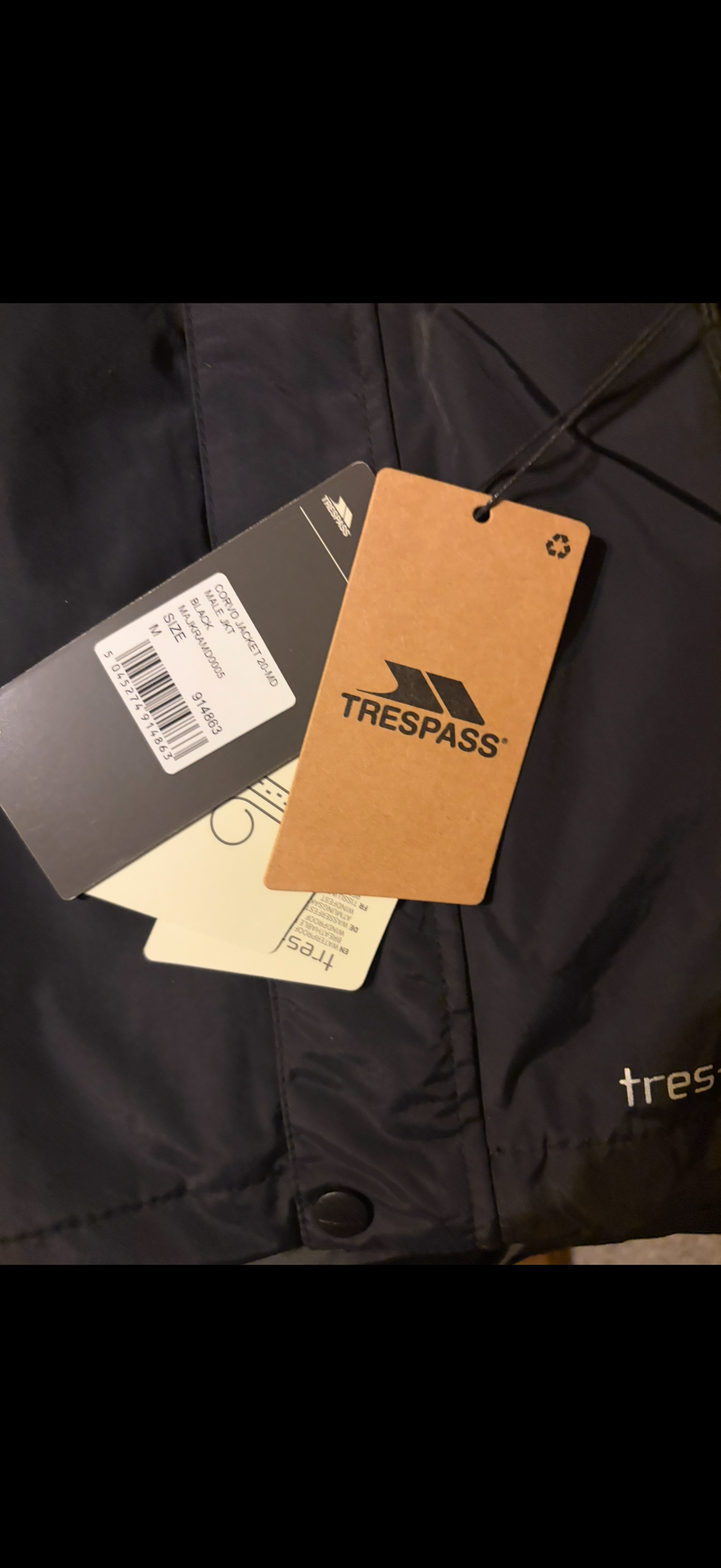 Trespass Navy Hooded Jacket-brand New with Tags