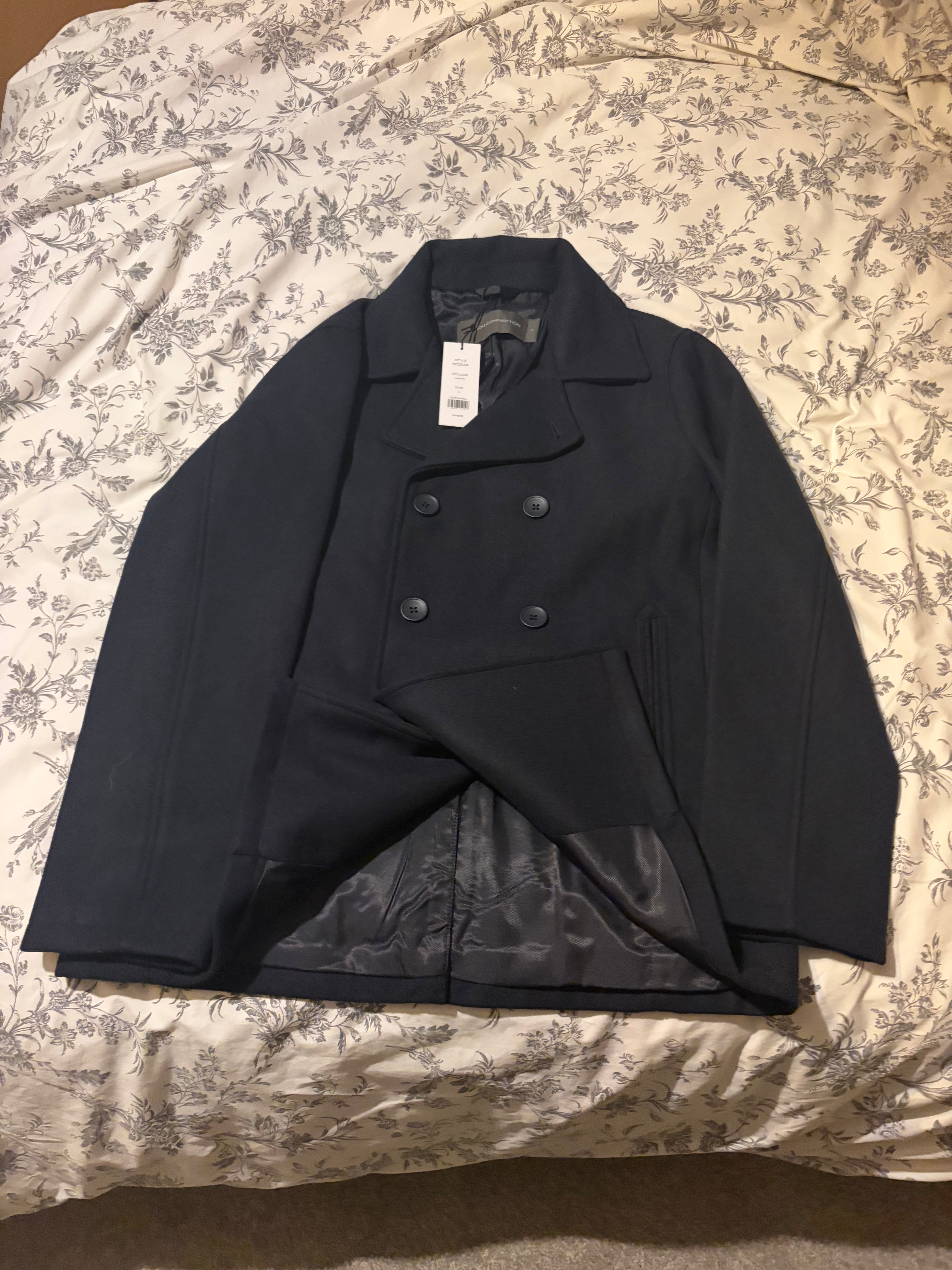 Mens Navy Double-BreastedPeacoat-Brand New with Tags