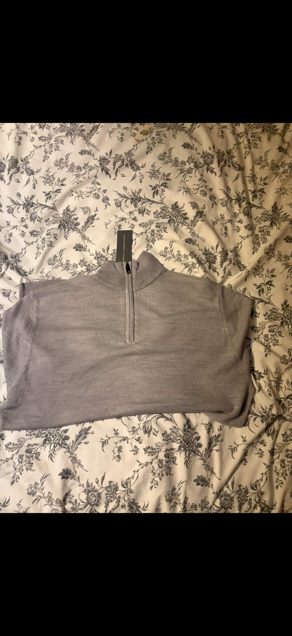 French Connection Mens Grey Half- zip jumper -New with Tags